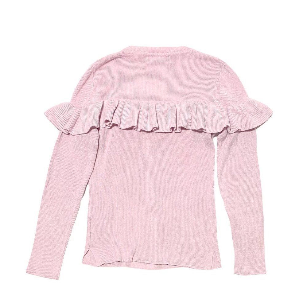 pink Republic Ruffle Ribbed Knit Sweater Pink - Picture 3 of 3
